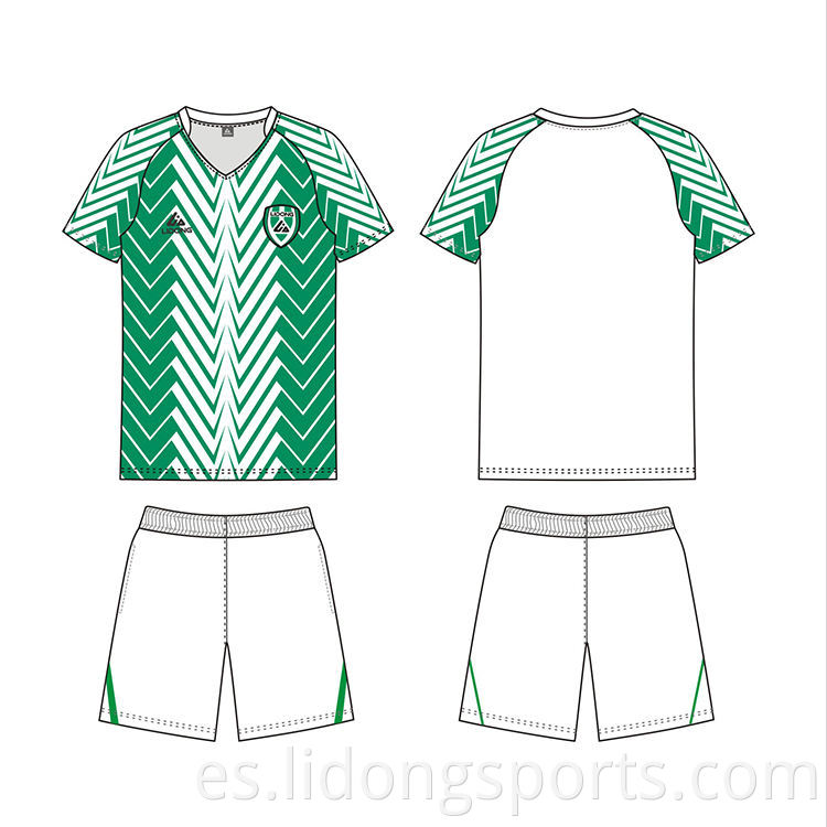 Lidong completo sobre sublimación Impresión digital Jersey de fútbol barato / Nombre del equipo personalizado Uniforme de fútbol / Camisa de fútbol